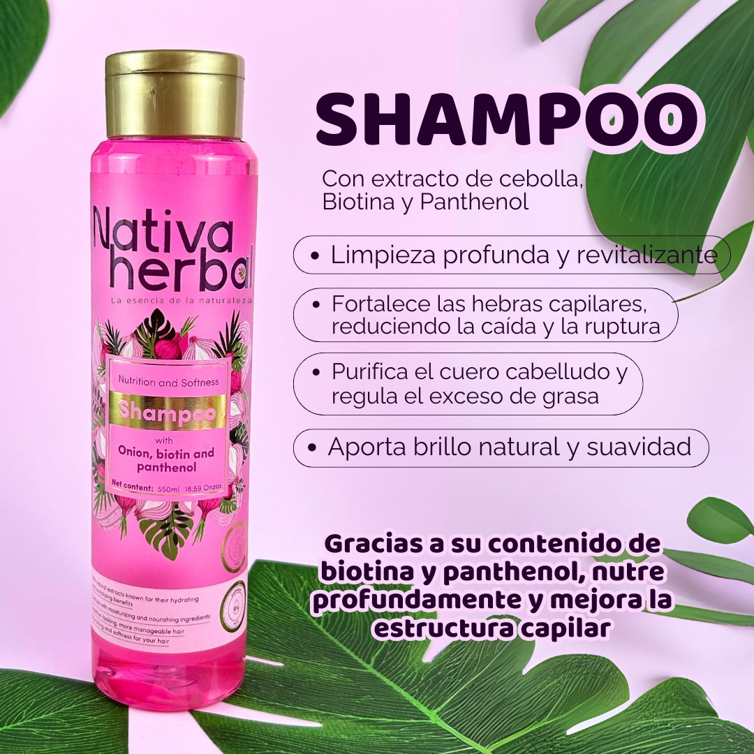 Shampoo de Cebolla, Biotina y Pantenol x 550ml