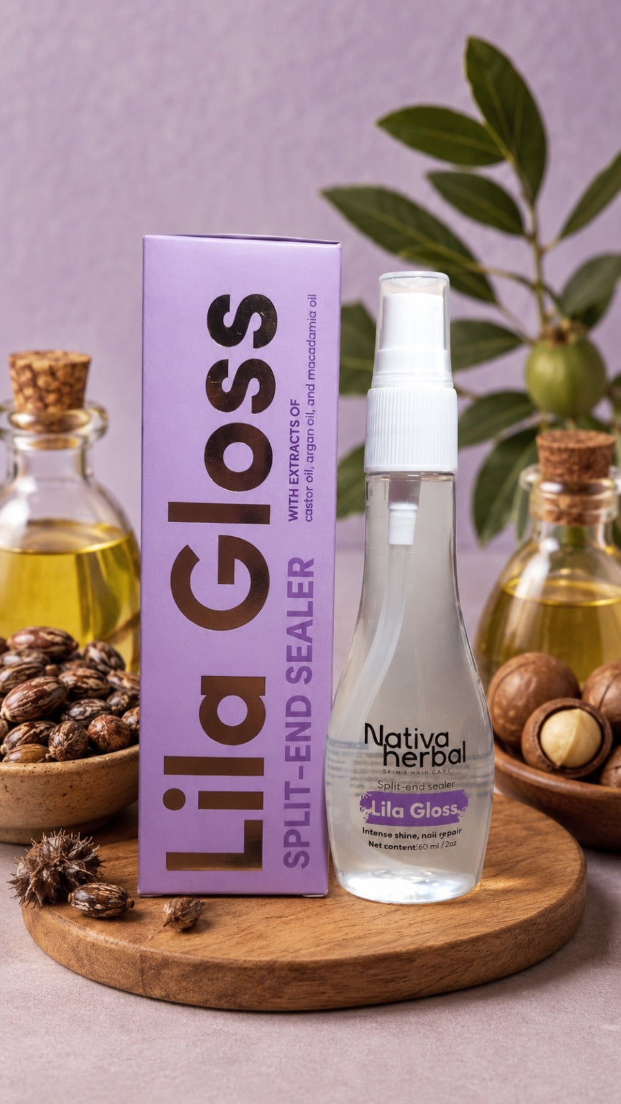 Lila Gloss Sellador de puntas y anti-frizz x 60ml