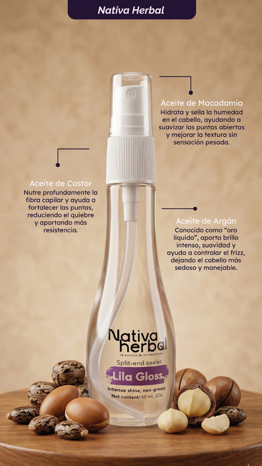 Lila Gloss Sellador de puntas y anti-frizz x 60ml