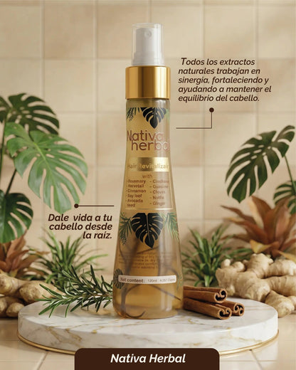 Tónico capilar a base de hierbas para la caída del cabello, con romero, quina y jengibre.