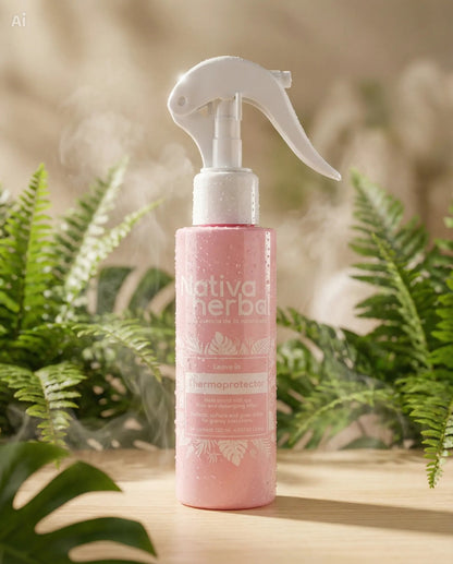Tratamiento capilar Nativa Herbal: desenredante hidratante, termoprotector y antifrizz (120 ml) para un cabello suave y manejable.