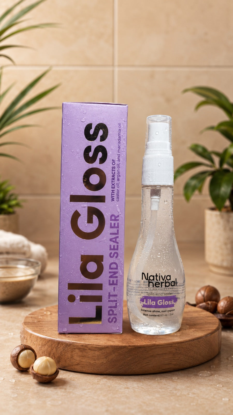 Lila Gloss Sellador de puntas y anti-frizz x 60ml