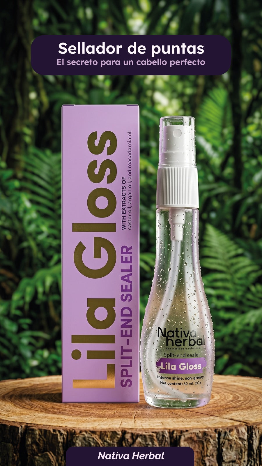 Lila Gloss Sellador de puntas y anti-frizz x 60ml