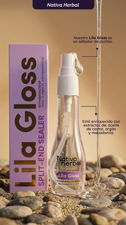 Lila Gloss Sellador de puntas y anti-frizz x 60ml