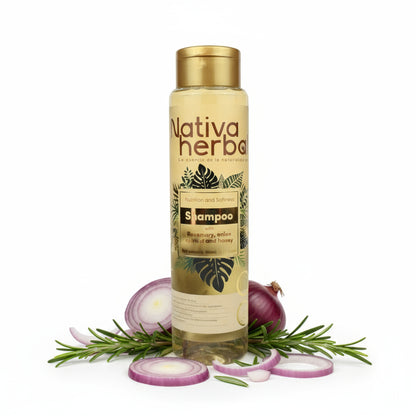 SHAMPOO HERBAL DE ROMERO Y CEBOLLA X 550 ML.